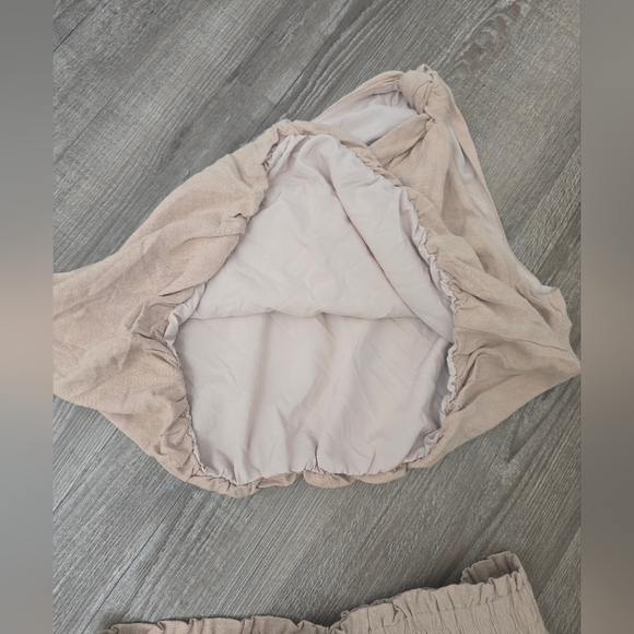 Automet short and top set tan, lined size large - Picture 3 of 5